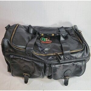 Golf Classic Leather Duffle Bag Boys & Girls Club 19" Vtg Athletic Gym Bag READ
